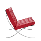 Premium Roter Barcelona Pavilion Stuhl mit Ottomane - Replik